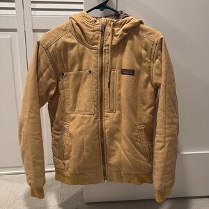 All seasons canvas bomber hoody jacket! Insulated and warm, barely worn.